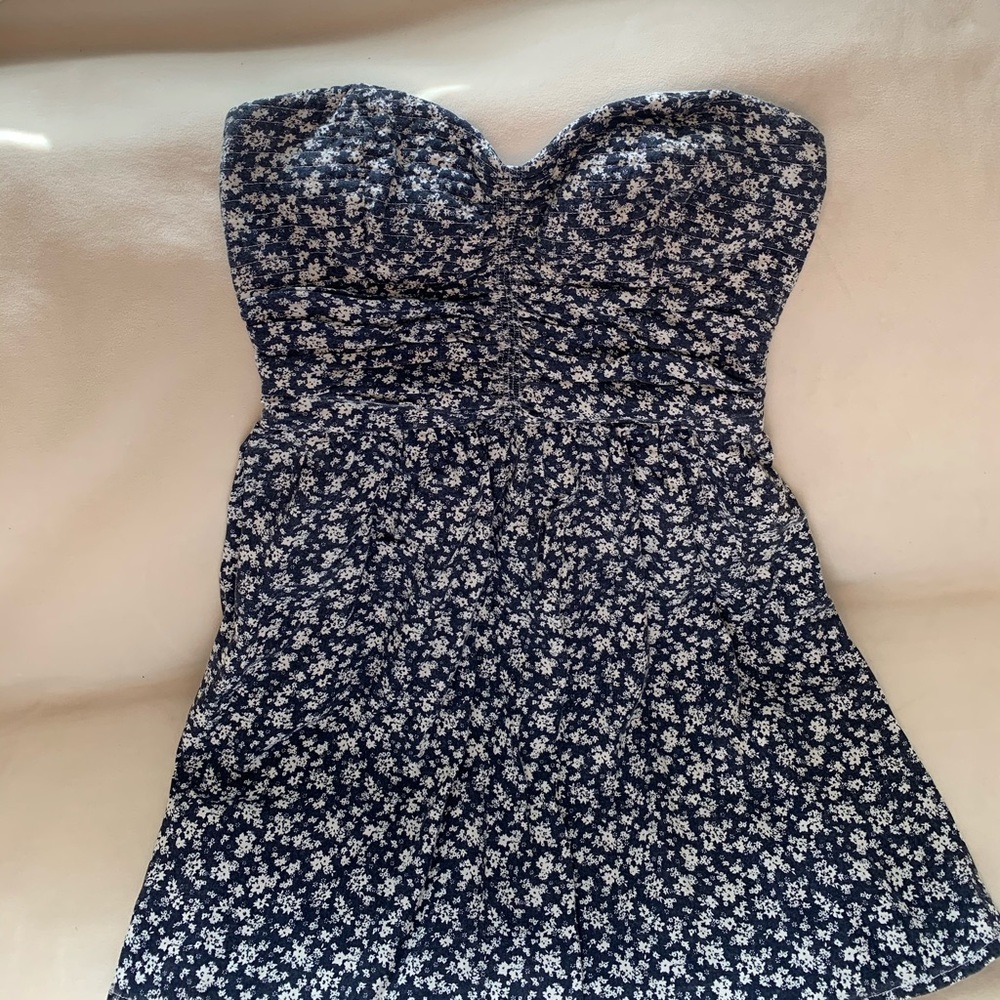 SALE Flower print strapless dress